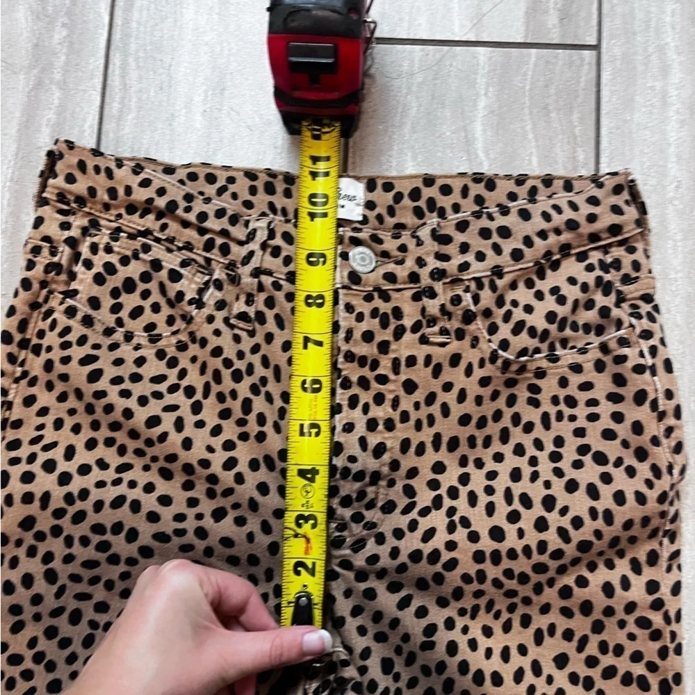 J Crew 9” Toothpick Jeans in Leopard Dot Print size 27